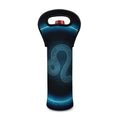 Blue Leo Zodiac Sign Print Single Neoprene Wine Tote