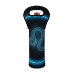 Blue Leo Zodiac Sign Print Single Neoprene Wine Tote