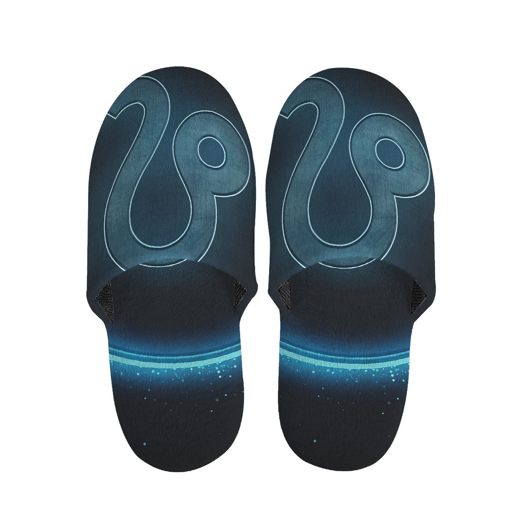 Blue Leo Zodiac Sign Print Slippers