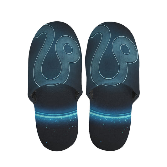 Blue Leo Zodiac Sign Print Slippers