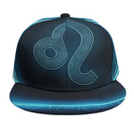 Blue Leo Zodiac Sign Print Snapback Cap