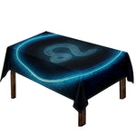 Blue Leo Zodiac Sign Print Tablecloth