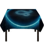 Blue Leo Zodiac Sign Print Tablecloth