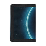 Blue Leo Zodiac Sign Print Trifold Wallet