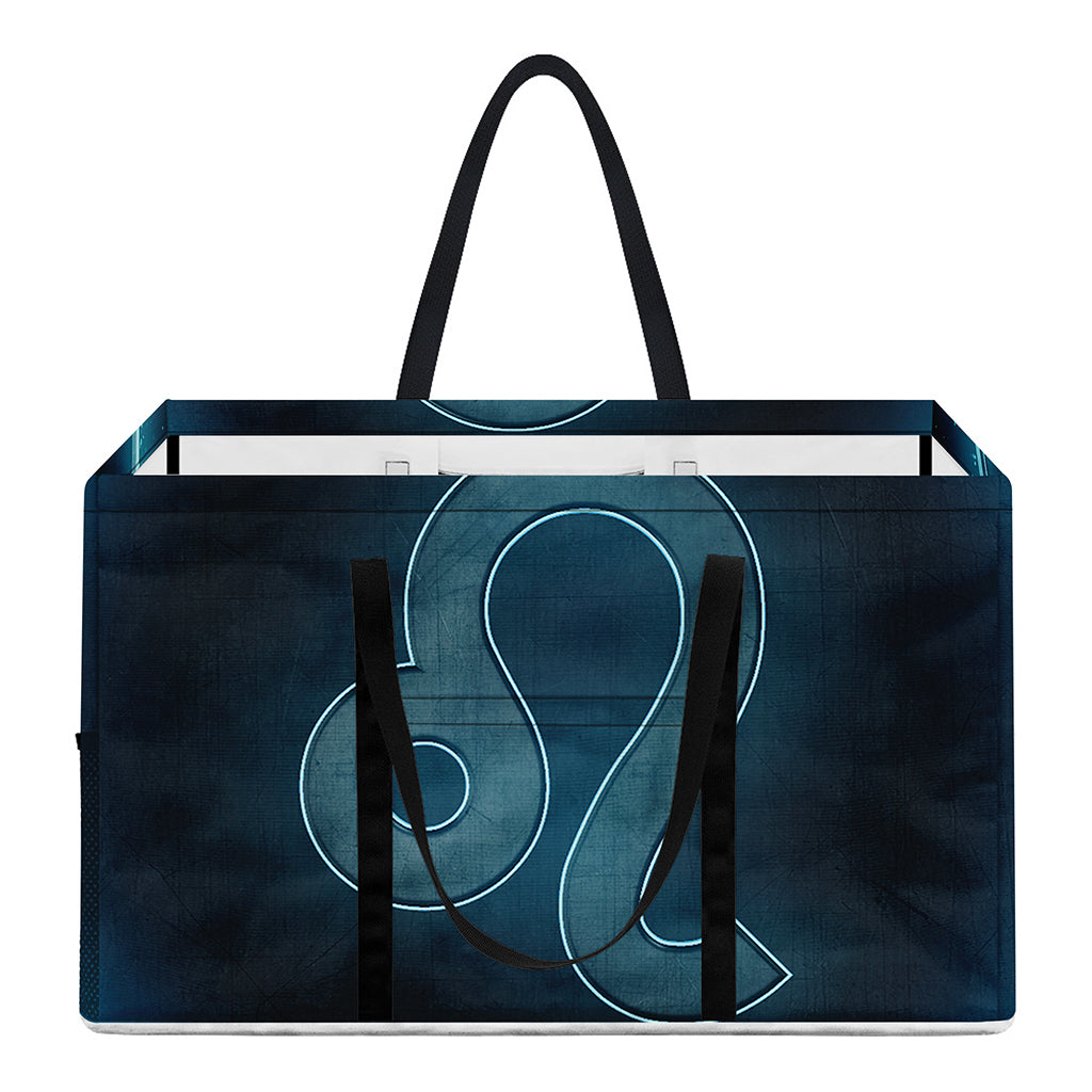 Blue Leo Zodiac Sign Print Utility Tote Bag
