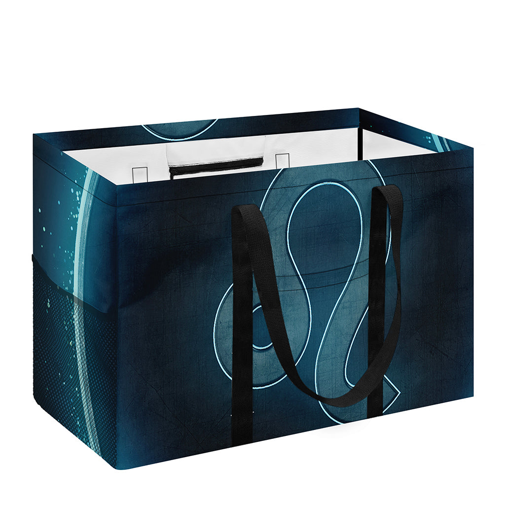 Blue Leo Zodiac Sign Print Utility Tote Bag