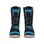 Blue Leo Zodiac Sign Print Winter Boots