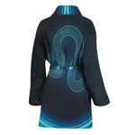Blue Leo Zodiac Sign Print Women's Bathrobe