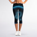 Blue Leo Zodiac Sign Print Women's Capri Leggings