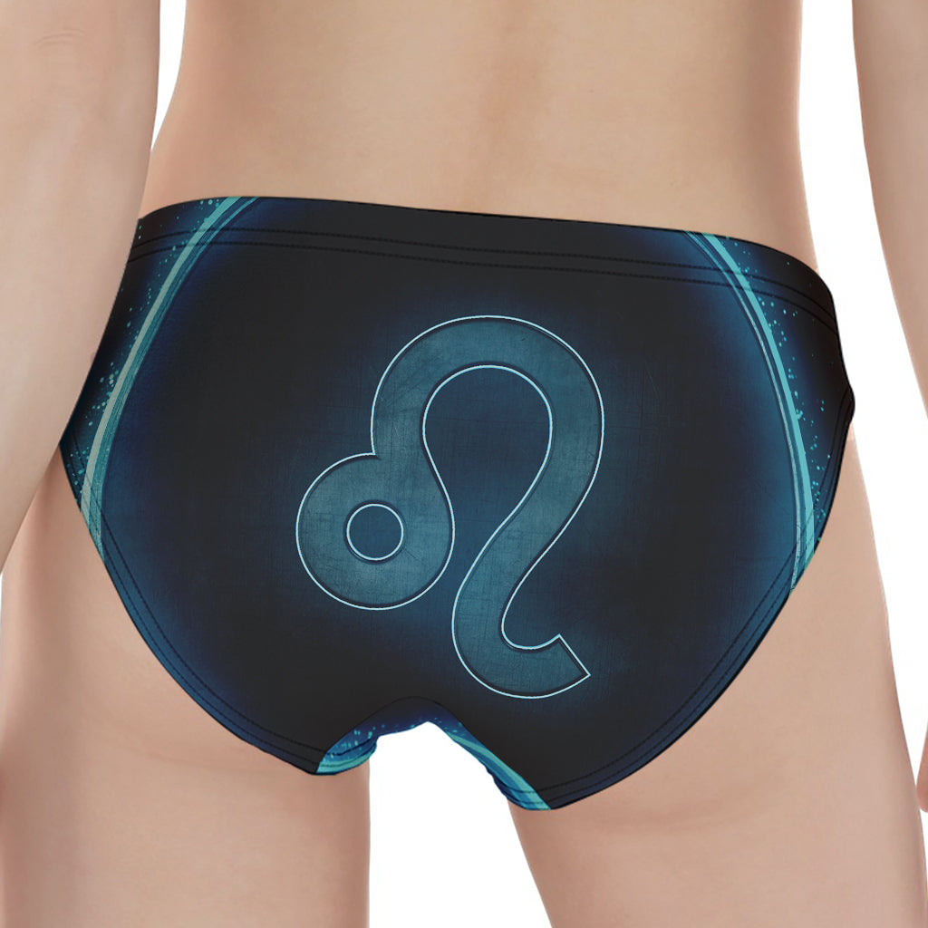 Blue Leo Zodiac Sign Print Women's Panties