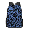 Blue Leopard Print 17 Inch Backpack