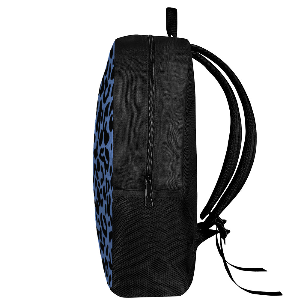 Blue Leopard Print 17 Inch Backpack