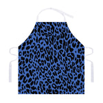 Blue Leopard Print Adjustable Apron