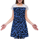 Blue Leopard Print Adjustable Apron