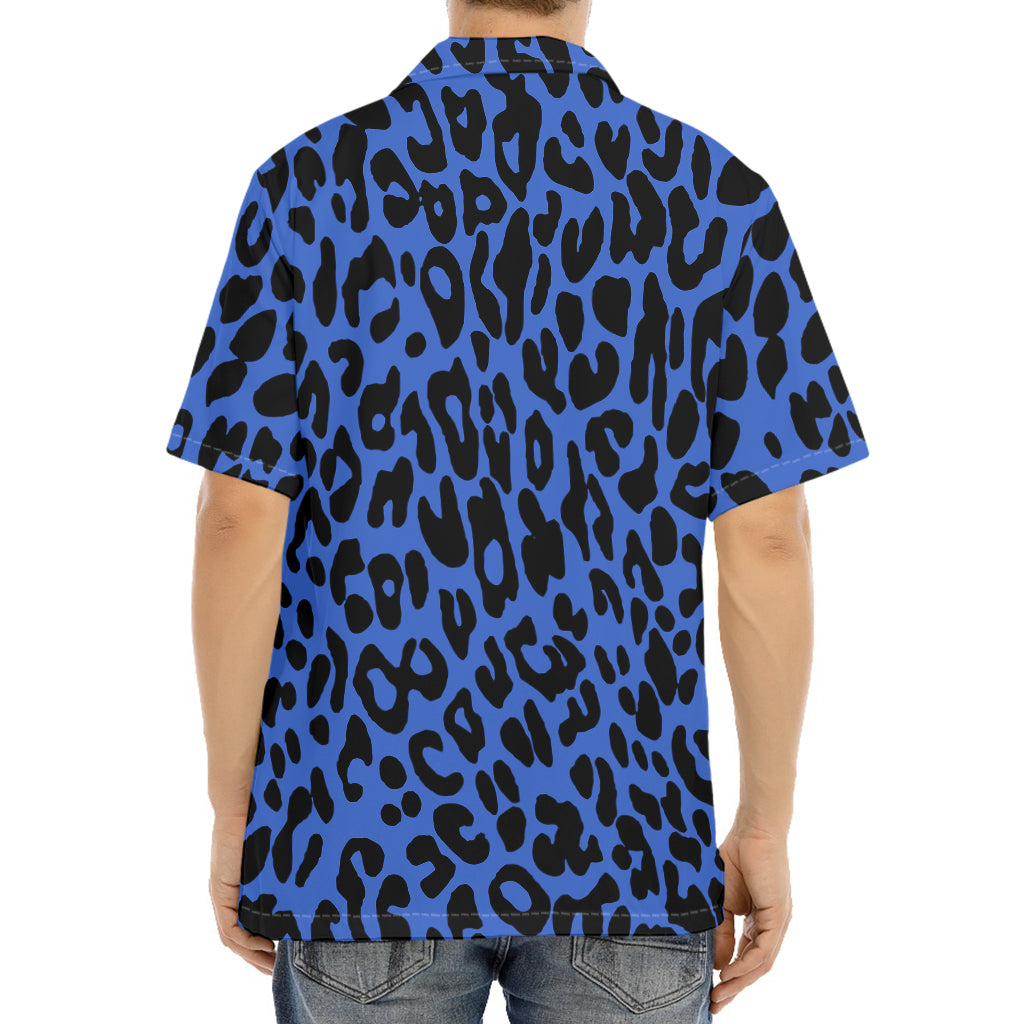 Blue Leopard Print Aloha Shirt