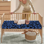 Blue Leopard Print Baby Crib Sheet