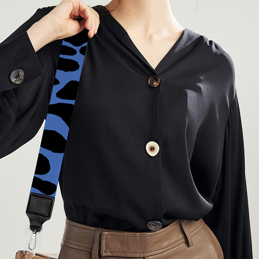 Blue Leopard Print Bag Strap