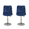 Blue Leopard Print Bar Stool Covers