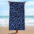 Blue Leopard Print Beach Towel