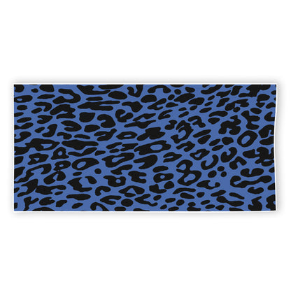 Blue Leopard Print Beach Towel