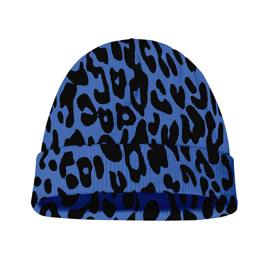 Blue Leopard Print Beanie