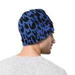 Blue Leopard Print Beanie