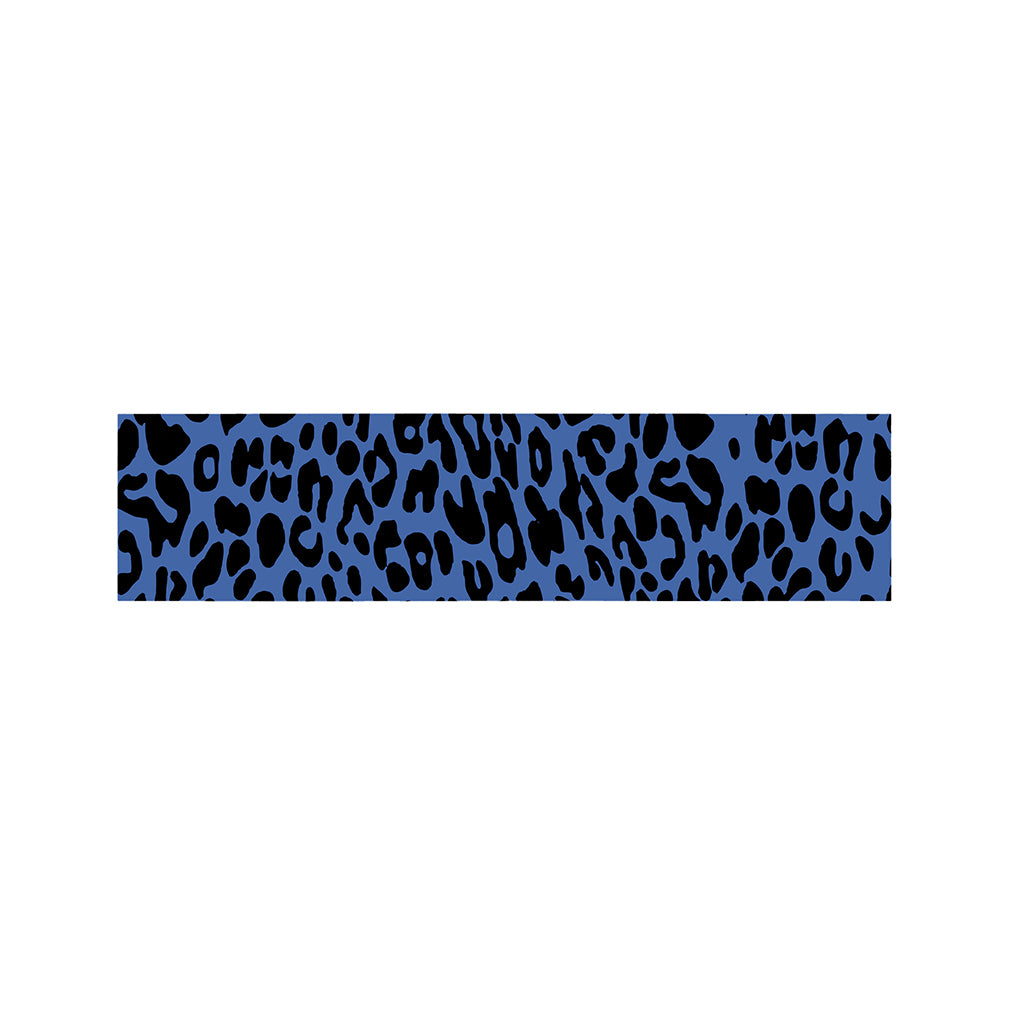 Blue Leopard Print Bed Runner
