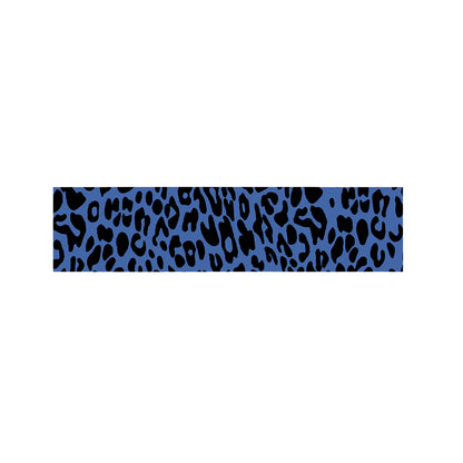 Blue Leopard Print Bed Runner