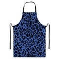 Blue Leopard Print Bib Apron With Pocket