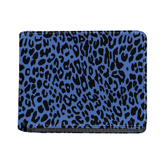 Blue Leopard Print Bifold Wallet