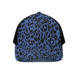 Blue Leopard Print Black Mesh Trucker Cap