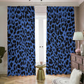 Blue Leopard Print Dimout Pencil Pleat Curtains