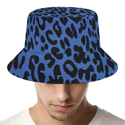 Blue Leopard Print Bucket Hat