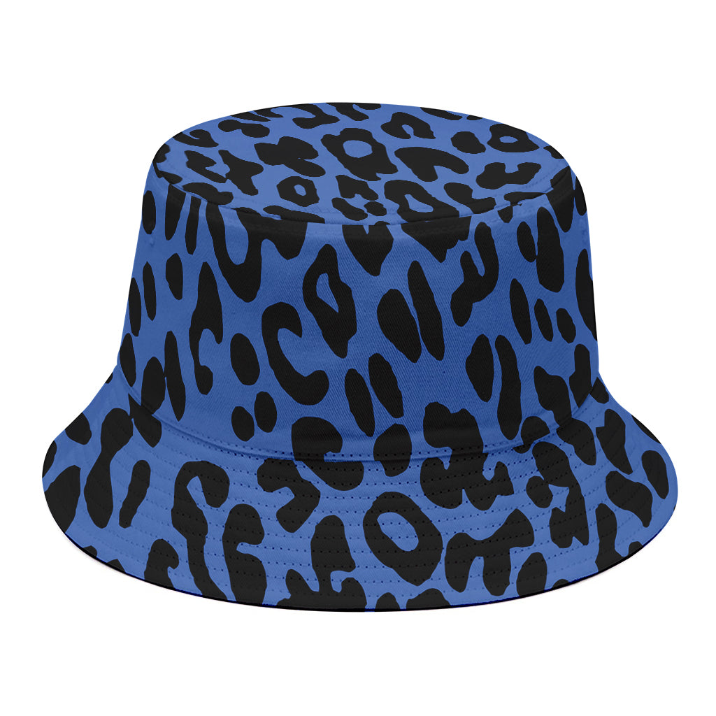 Blue Leopard Print Bucket Hat