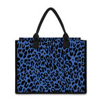 Blue Leopard Print Canvas Tote Bag