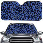 Blue Leopard Print Car Windshield Sun Shade