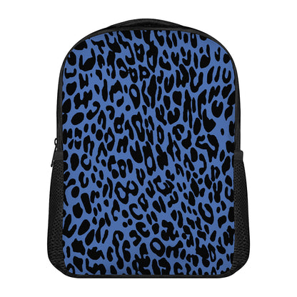 Blue Leopard Print Casual Backpack
