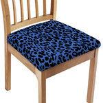 Blue Leopard Print Chair Cushion Cover