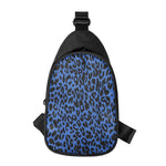 Blue Leopard Print Chest Bag