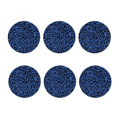 Blue Leopard Print Coaster Set