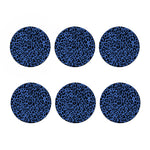 Blue Leopard Print Coaster Set