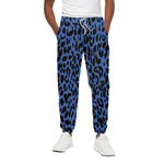 Blue Leopard Print Cotton Pants