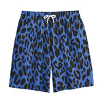 Blue Leopard Print Cotton Shorts