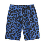 Blue Leopard Print Cotton Shorts
