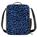 Blue Leopard Print Crossbody Lunch Bag