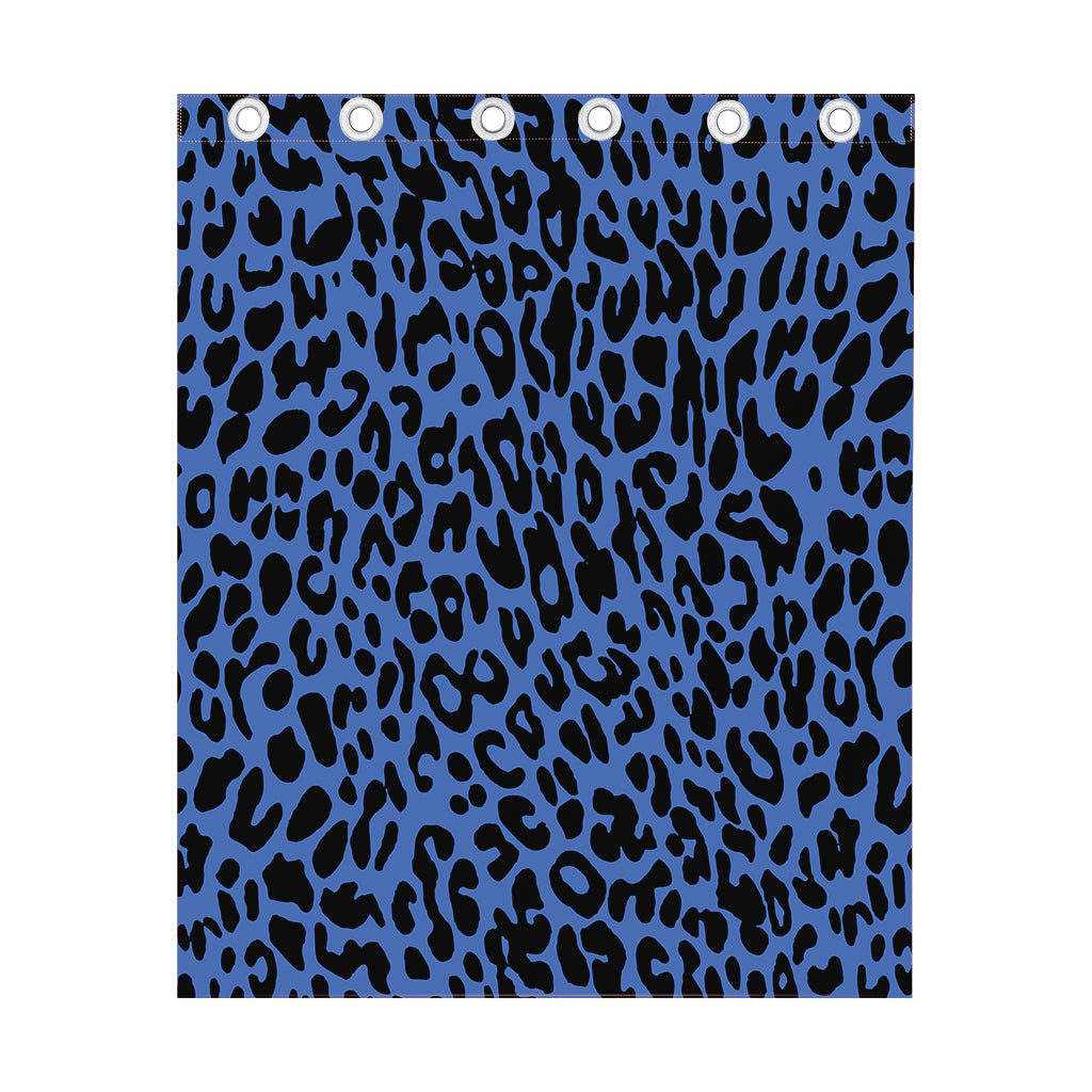 Blue Leopard Print Curtain
