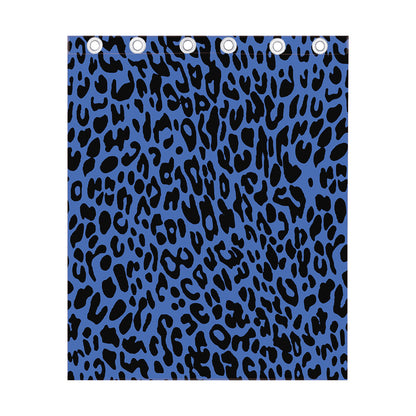 Blue Leopard Print Curtain