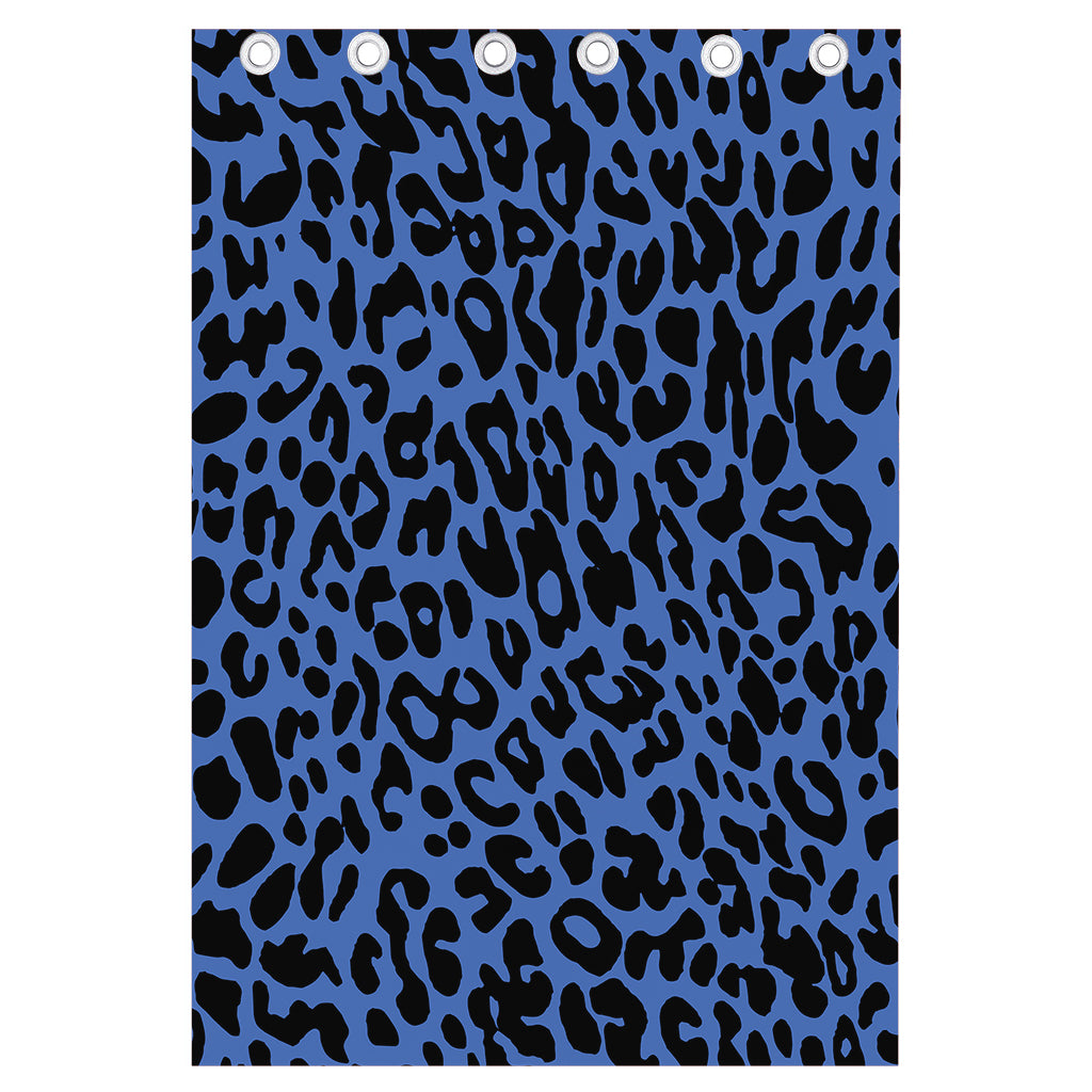 Blue Leopard Print Curtain