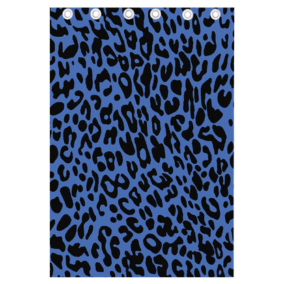 Blue Leopard Print Curtain