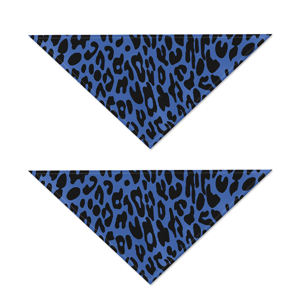 Blue Leopard Print Dog Bandana